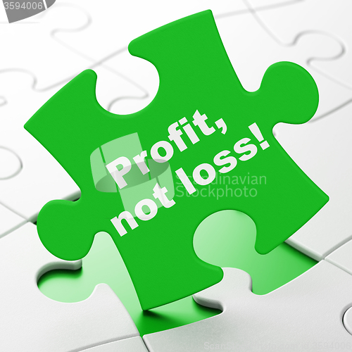 Image of Finance concept: Profit, Not Loss! on puzzle background