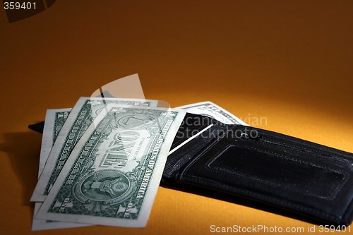 Image of Black leather wallet