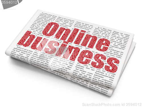 Image of Finance concept: Online Business on Newspaper background