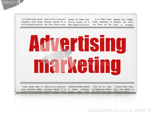 Image of Advertising concept: newspaper headline Advertising Marketing