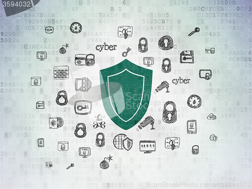 Image of Security concept: Shield on Digital Paper background