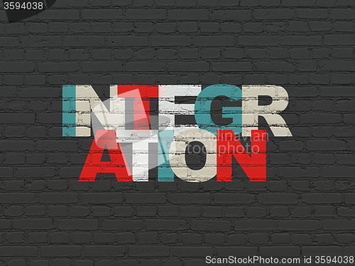 Image of Business concept: Integration on wall background