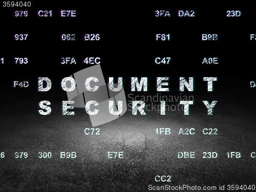 Image of Protection concept: Document Security in grunge dark room