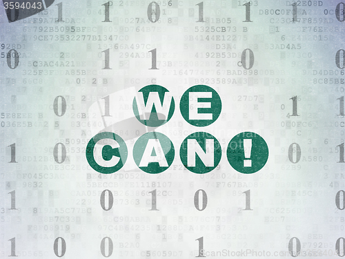 Image of Finance concept: We Can! on Digital Paper background