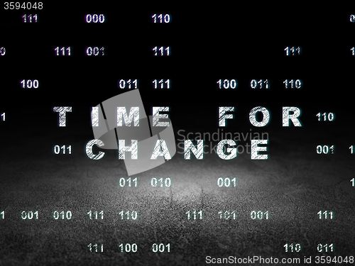 Image of Timeline concept: Time for Change in grunge dark room