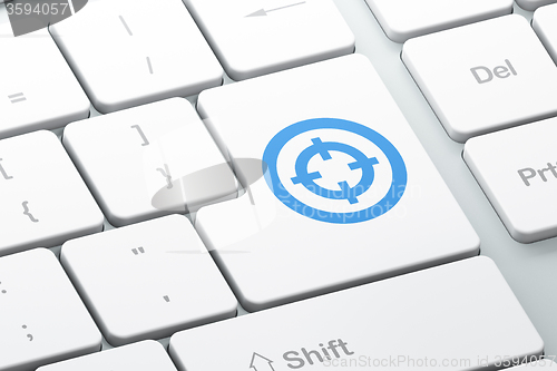 Image of Finance concept: Target on computer keyboard background