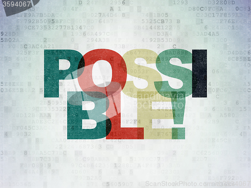 Image of Business concept: Possible! on Digital Paper background