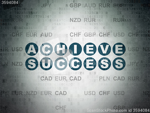 Image of Business concept: Achieve Success on Digital Paper background