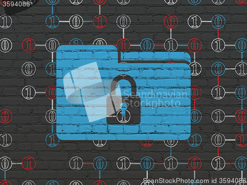 Image of Finance concept: Folder With Lock on wall background