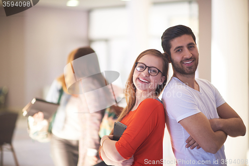Image of students couple standing together