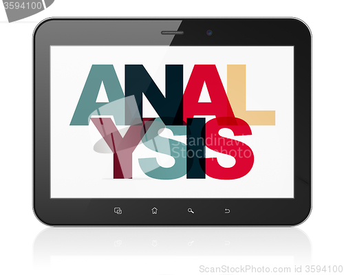 Image of Marketing concept: Tablet Computer with Analysis on  display