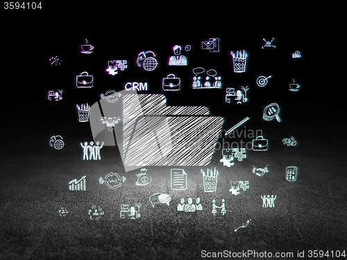 Image of Finance concept: Folder in grunge dark room