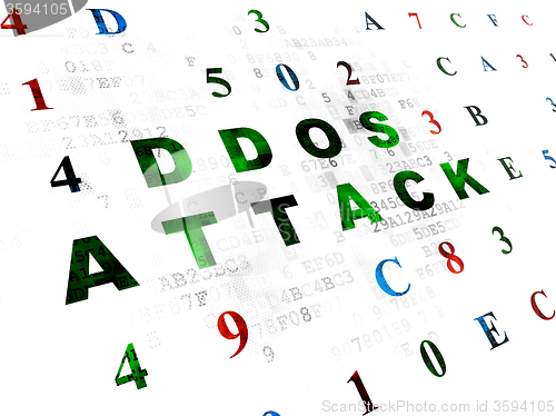 Image of Privacy concept: DDOS Attack on Digital background