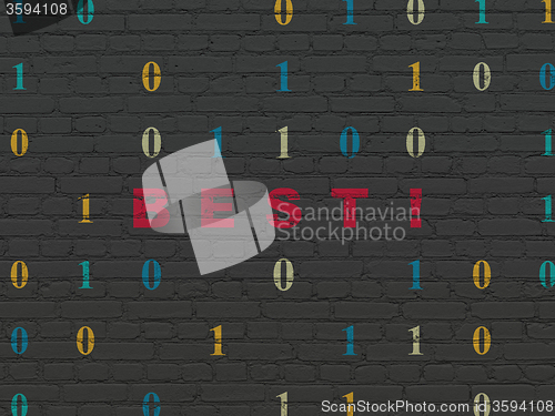 Image of Business concept: Best! on wall background