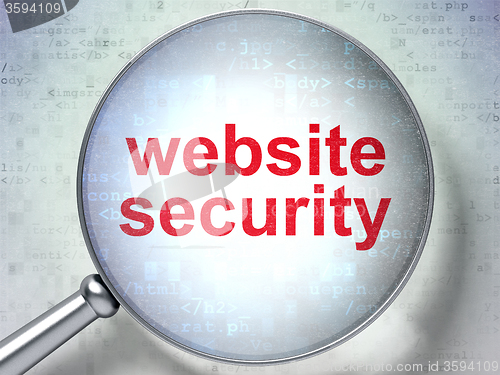 Image of Web design concept: Website Security with optical glass
