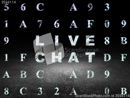 Image of Web development concept: Live Chat in grunge dark room