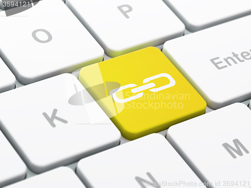 Image of Web design concept: Link on computer keyboard background