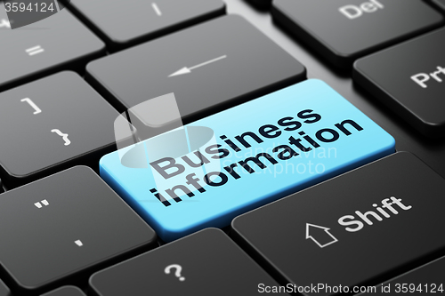 Image of Business concept: Business Information on computer keyboard background