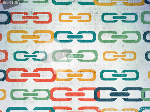 Image of Web design concept: Link icons on Digital Paper background