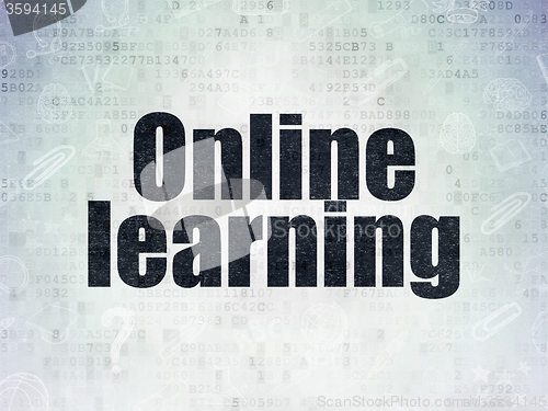 Image of Education concept: Online Learning on Digital Paper background