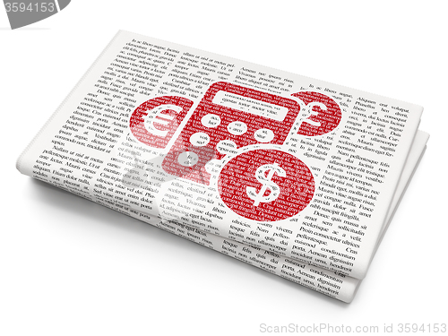 Image of News concept: Calculator on Newspaper background