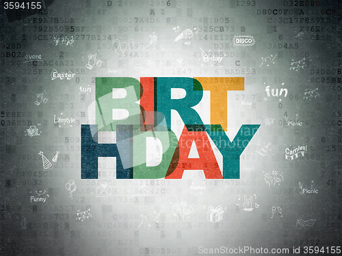 Image of Holiday concept: Birthday on Digital Paper background