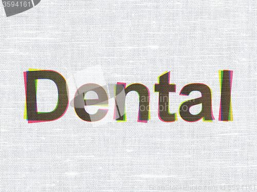 Image of Medicine concept: Dental on fabric texture background