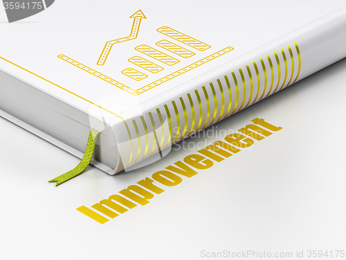 Image of Finance concept: book Growth Graph, Improvement on white background