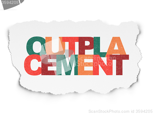 Image of Business concept: Outplacement on Torn Paper background