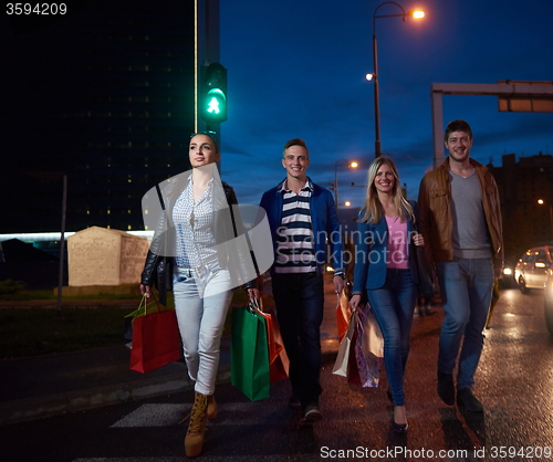 Image of Group Of Friends Enjoying Shopping