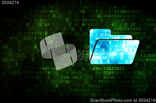 Image of Business concept: Folder on digital background