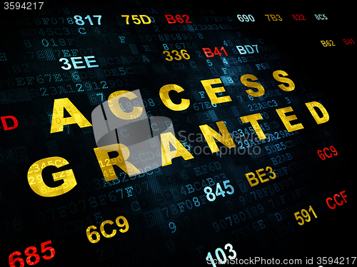 Image of Security concept: Access Granted on Digital background