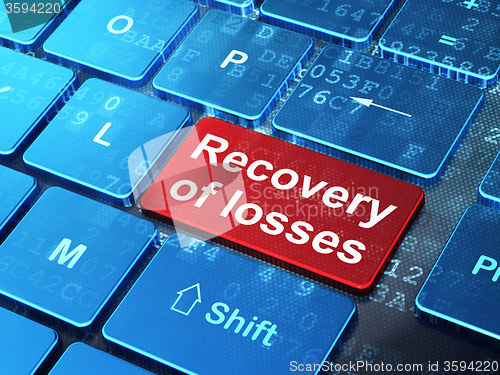 Image of Banking concept: Recovery Of losses on computer keyboard background