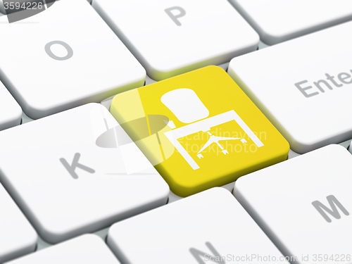 Image of Finance concept: Office on computer keyboard background