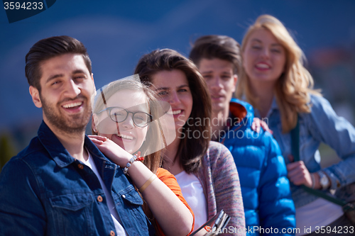 Image of happy students group