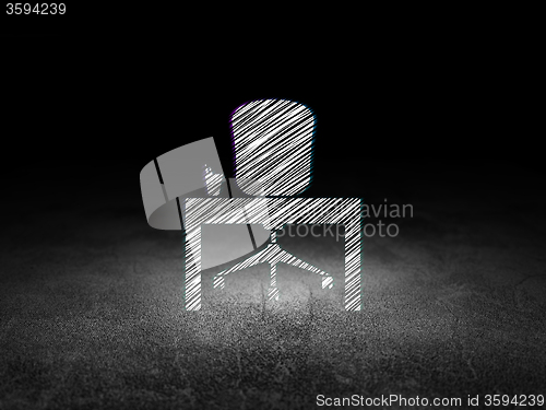 Image of Finance concept: Office in grunge dark room