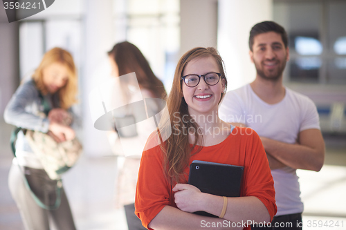 Image of students couple standing together
