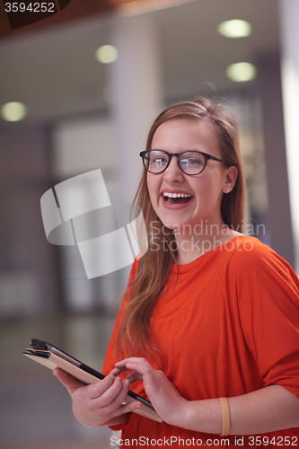 Image of student girl with tablet computer