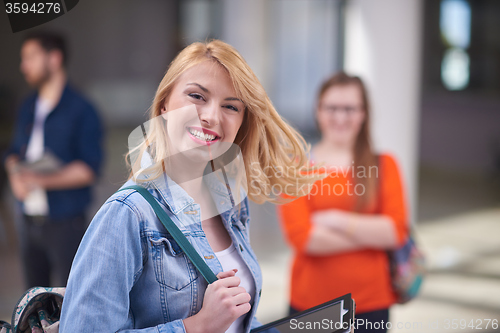 Image of student girl with tablet computer