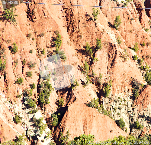 Image of the    dades valley in atlas moroco africa ground tree  and nobo