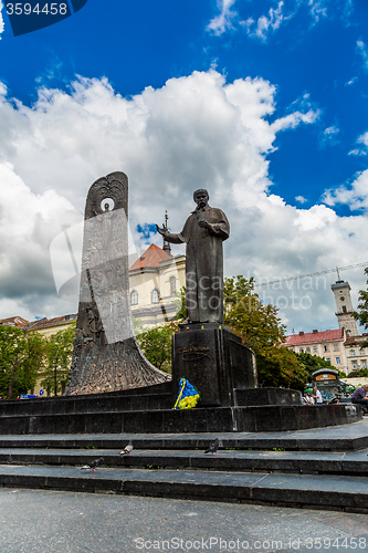 Image of Taras Shevchenko Monument in Lviv, Ukraine