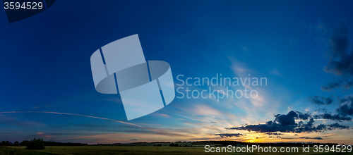 Image of wheat field on sunset