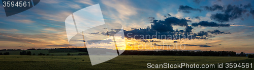 Image of wheat field on sunset
