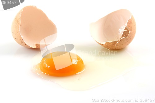Image of egg broken isolated