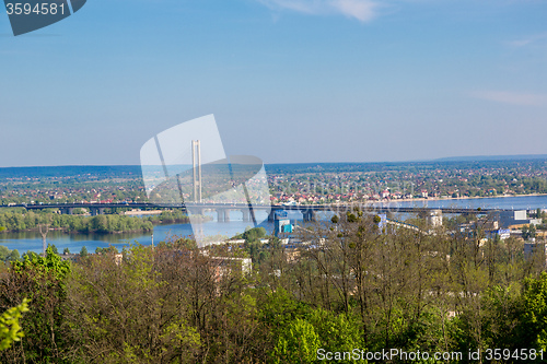 Image of Cityscape of Kiev, Ukraine. Green trees, landscape