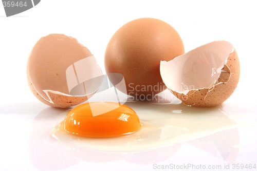 Image of two eggs reflection
