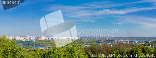 Image of Cityscape of Kiev, Ukraine. Green trees, landscape