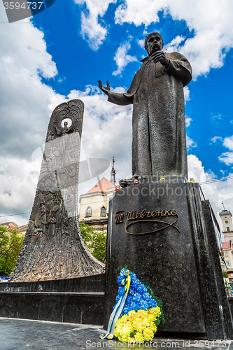 Image of Taras Shevchenko Monument in Lviv, Ukraine