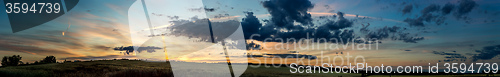 Image of wheat field on sunset