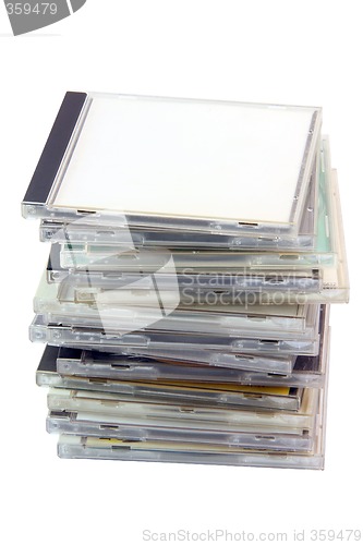 Image of pile of cd cases with path